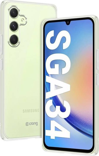 Mbulesë telefoni Crong Crystal Slim Cover për Samsung Galaxy A34 5G, nga TPU i butë, transparente