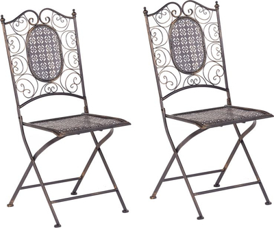 Set karrigesh kopshti Beliani BORMIO, metal palosës, 2 copë, i zi