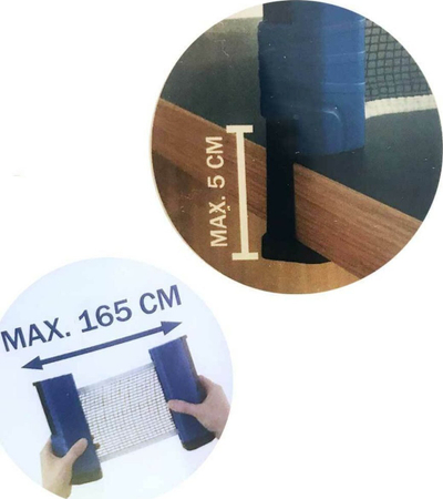 Rrjetë automatike pingpongu Slazenger, deri 165cm, për tavolina deri 5cm, gri