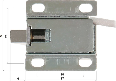 Bravë elektromagnetike për dollap ATLO-DT-L02, 12V DC, pin i zgjatur, metalike