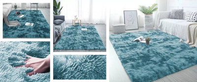 Tapet GÄsty Shaggy Ombre, 200 x 260 cm, push i lartë, blu ombre