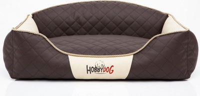 Shtrat për qen Hobbydog BED ELITE, madhësia L, kafe me anë bezhë