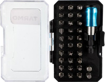 Set bitash Tarmo 33 copa, me mbajtës, kuti plastike, blu