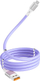 Kабел USB Denmen USB A во USB C, 1 m, 2.4A, виолетов