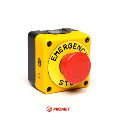 Buton emergjence Promet, P1EC400E40-K, i zi / verdhë