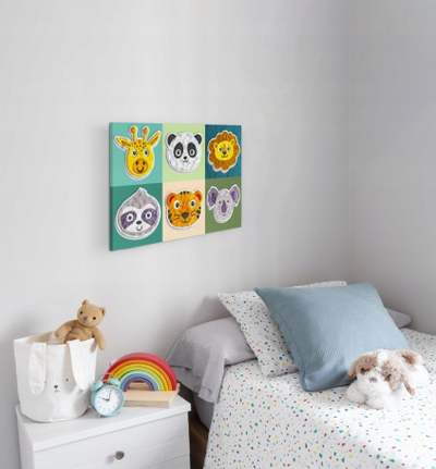 Set kreativ pikturimi Splat Planet Animals, kanavacë 30x40cm, baltë që thahet në ajër