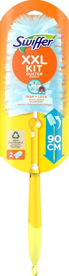 Fshesë pluhuri Swiffer Duster XXL, dorezë 90cm, 2 refill, shumëngjyrëshe