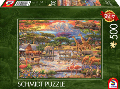 Puzzle Schmidt Spiele Paradise Under Mount Kilimanjaro, 500 pjesë, shumëngjyrësh