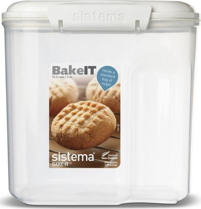 Enë ruajtëse sheqeri Sistema Bakeit Sugar Storage Container, 2.4L, me gotë matëse, e bardhë transparente