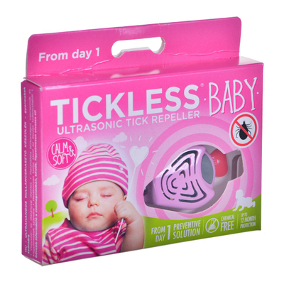 Pajisje kundër rriqrave Tickless Baby, ultratinguj, për foshnje, rozë