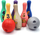 Lojë bowling sensorike Woopie Baby, 8 copë, plastike e butë, shumëngjyrëshe