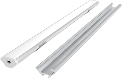 Profil LED këndor set, 2 m, anodizuar, kapak opal