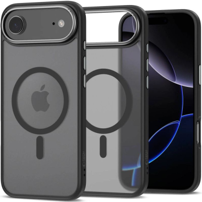 Mbulesë telefoni Tech-Protect MagEdge MagSafe për iPhone 17 Air 17 Pro, transparente, mat, e zezë