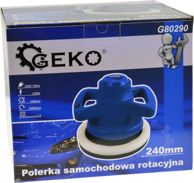 Полирач за каросерија GEKO, 120W, 240mm, син