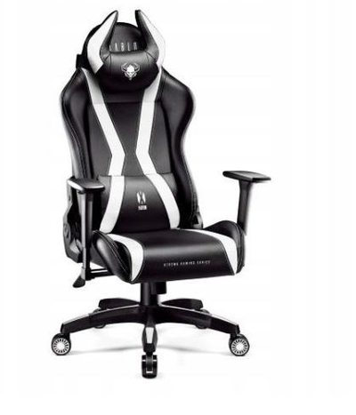 Karrige gaming Diablo X-Horn 2.0, lëkurë ekologjike, jastëk mesit, e zezë e bardhë