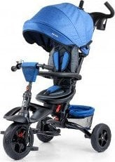 Tricikel Milly Mally Stanley Rubber, 6 në 1, rrota gome, blu e errët e zezë