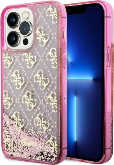Mbulesë telefoni Guess GUHCP14XLC4PSGP për iPhone 14 Pro Max, Liquid Glitter 4G, e rozë transparente