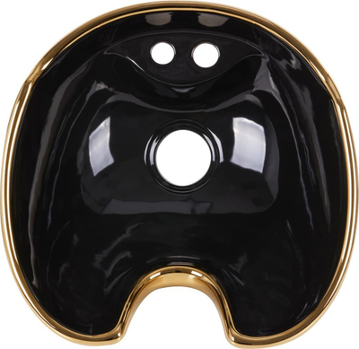Lavaman flokësh Gabbiano Wash Bowl, ergonomik, për sallon, i artë me të zi