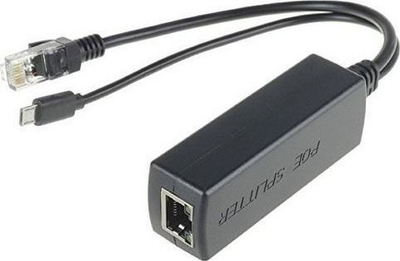 Ndarës PoE MicroConnect, 5V 2.4A, 10/100Mbps, i zi
