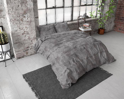 Mbulesë jorgani Libbo Anthracite Satin, 100% pambuk, me jastëkë, ngjyrë antracit