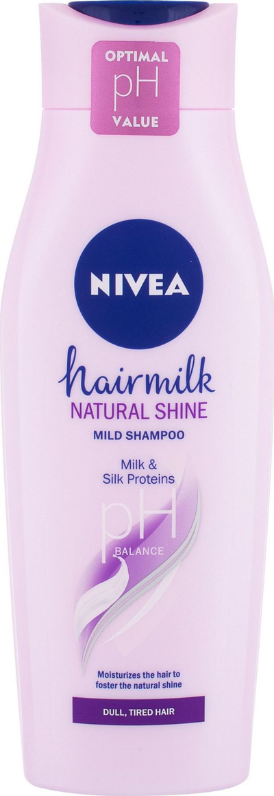Shampo flokësh NIVEA Hair Milk Natural Shine, për shkëlqim natyral, 400ml