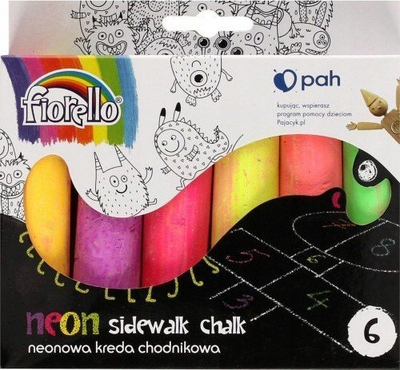 Set shkumësash për trotuar Fiorello GR-F06N, neon, 6 copë, shumëngjyrësh