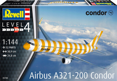 Maket avioni Revell Airbus A321 200 Condor, shkalla 1:144, plastik, shumëngjyrësh