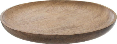 Tabaka dekorative Mango Wood, druri mango, rrethore, kafe natyrale
