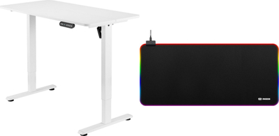 Tavolinë zyre elektrike Mozos ED PRO WH, 120x60 cm, me ngritje ulje në lartësi, e bardhë