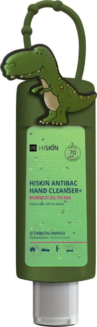 Xhel duarsh antibakterial Hiskin Dino, 75 ml, aromë frutash, për fëmijë