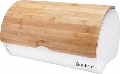 Kuti buke Elitehoff E-6034, metalike, kapak bambu, e bardhë