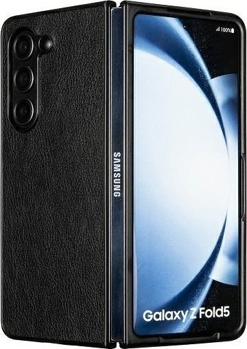 Futrollë lëkure Beline për Samsung Galaxy Z Fold5 F946, mbrojtëse, e zezë