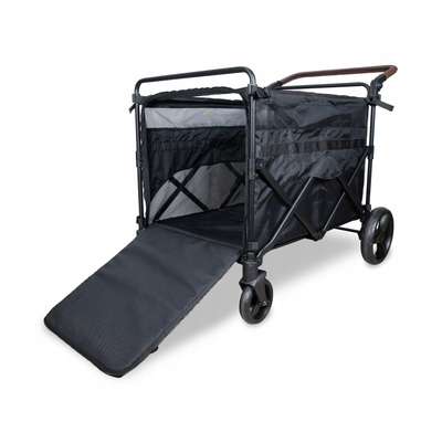 Karrocë për kafshë PXL Large Pet Stroller Wagon, kapacitet i madh, me rrota dhe frena, gri