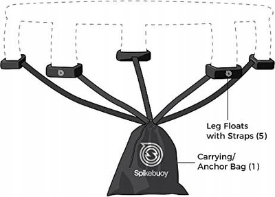 Aksesor uji Spikeball Spikebuoy, set me lundrues, qese ankorimi, i zi