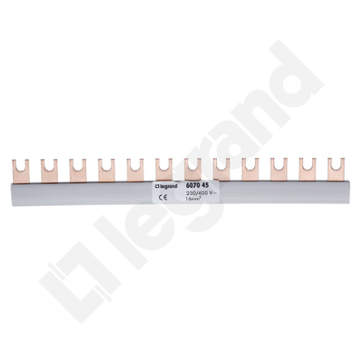 Shinë lidhëse Legrand BI1/16 607045, 1P 80A, 16mm² 12 module, kafe