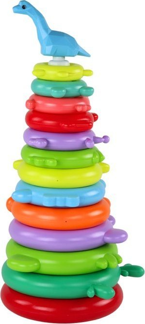 Lodër piramidë Leantoys Pyramid Dino, 13 unaza, shumëngjyrëshe