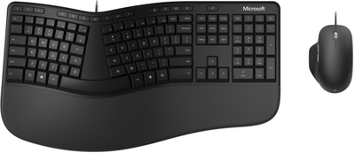 Set tastierë dhe mi Microsoft Ergonomic Desktop, USB, me kabllo, i zi