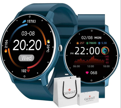 Smartwatch Giewont GW120-4, ekran me prekje, Bluetooth, blu