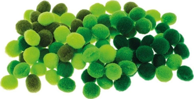 Декоративни помпони Brewis, 10 mm, сет 100 парчиња, зелени