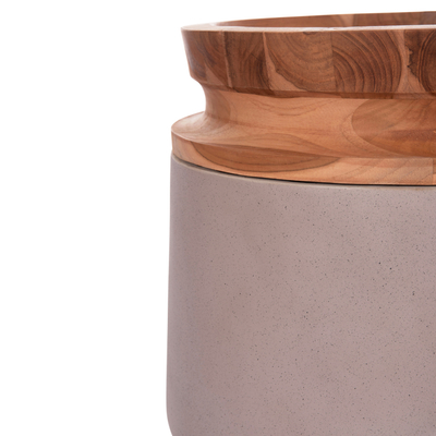 Vazo dyshemeje dekorative Linter HM4662.05L, Fiber Cement, 41x47cm, gri mat