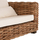 Set lounge oborri Tropel HM9656, 4 pjesë, ratan natyral dhe dru mahogani, jastëkë të bardhë