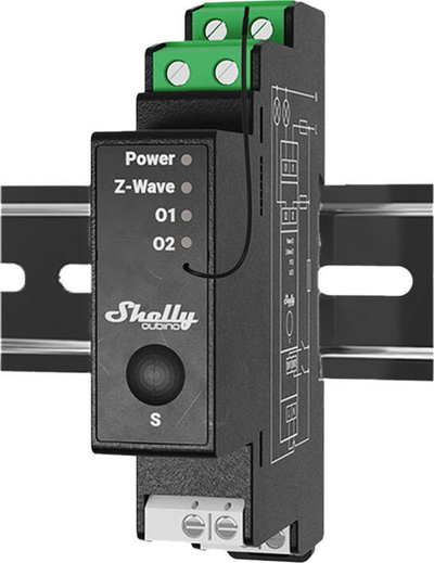 Rele smart Shelly Pro 2PM, 2 kanale, Z Wave, DIN rail