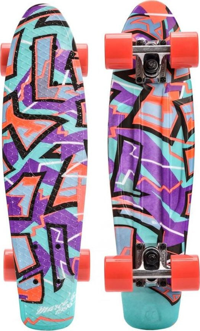 Skateboard Meteor Multicolor Graffiti 22", plastik, shumëngjyrësh