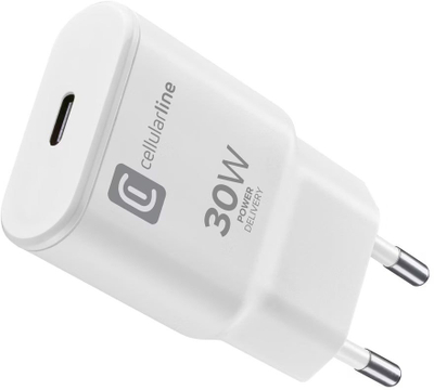 Karikues udhëtimi Cellularline USB C GaN, 30W, i bardhë
