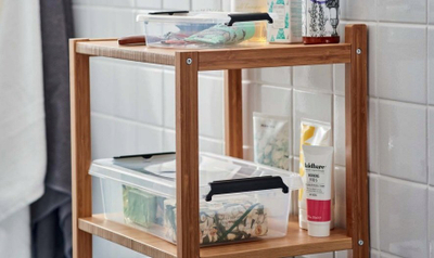 Кутија организатор без марка, 6L, транспарентна пластика, капак со црни стегачи
