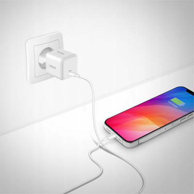 Karikues rrjeti VOLT USB C 20W GaN, Power Delivery 3.0, Quick Charge 3.0, i bardhë