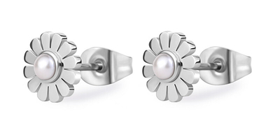 Vathë për femra S'Agapõ Flowers with Pearls Message SSG34, të argjendtë