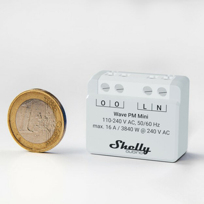 Matës energjie smart Shelly Qubino Wave PM Mini, Z Wave Plus, 16A, i bardhë