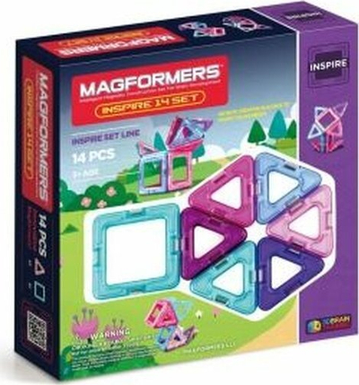 Set lodër magnetike Magformers Inspire 14, 14 copë, 3+, shumëngjyrësh
