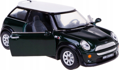 Lodër makinë Mini Cooper S Hipo, maket metalik 12cm, mekanizëm pull back, dyer që hapen, shumëngjyrëshe